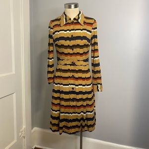 Vintage 70s button down lined dress